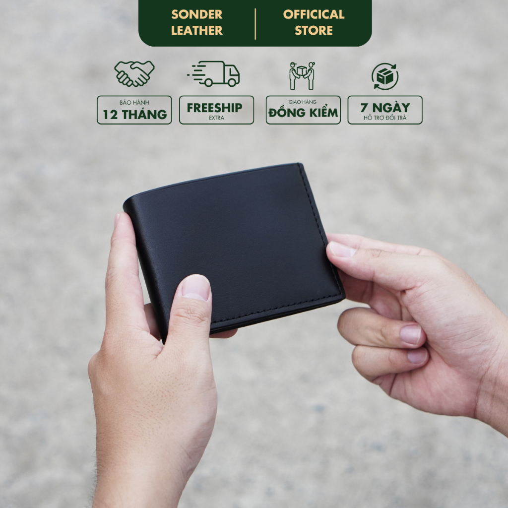 Ví nam da bò thật JOE ví da nam cao cấp, bóp da bò pull-up láng mịn thương hiệu Sonder Leather