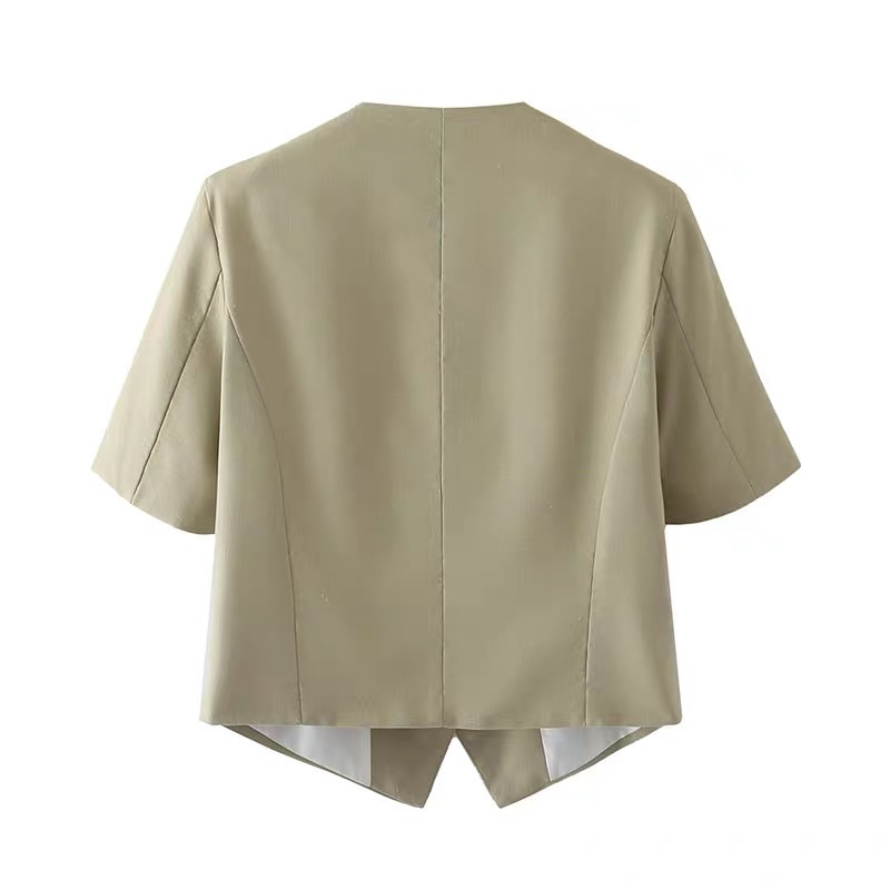 Áo Blazer Cộc Tay Xẻ Vạt 2 Lớp Style Hàn Quốc Thanh Lịch B11 | BigBuy360 - bigbuy360.vn