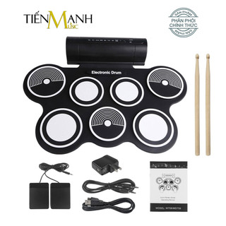 Bộ trống điện tử 7 mặt konix w759 - electronic drum kit ultra portable 7 pad digital - chính hãng