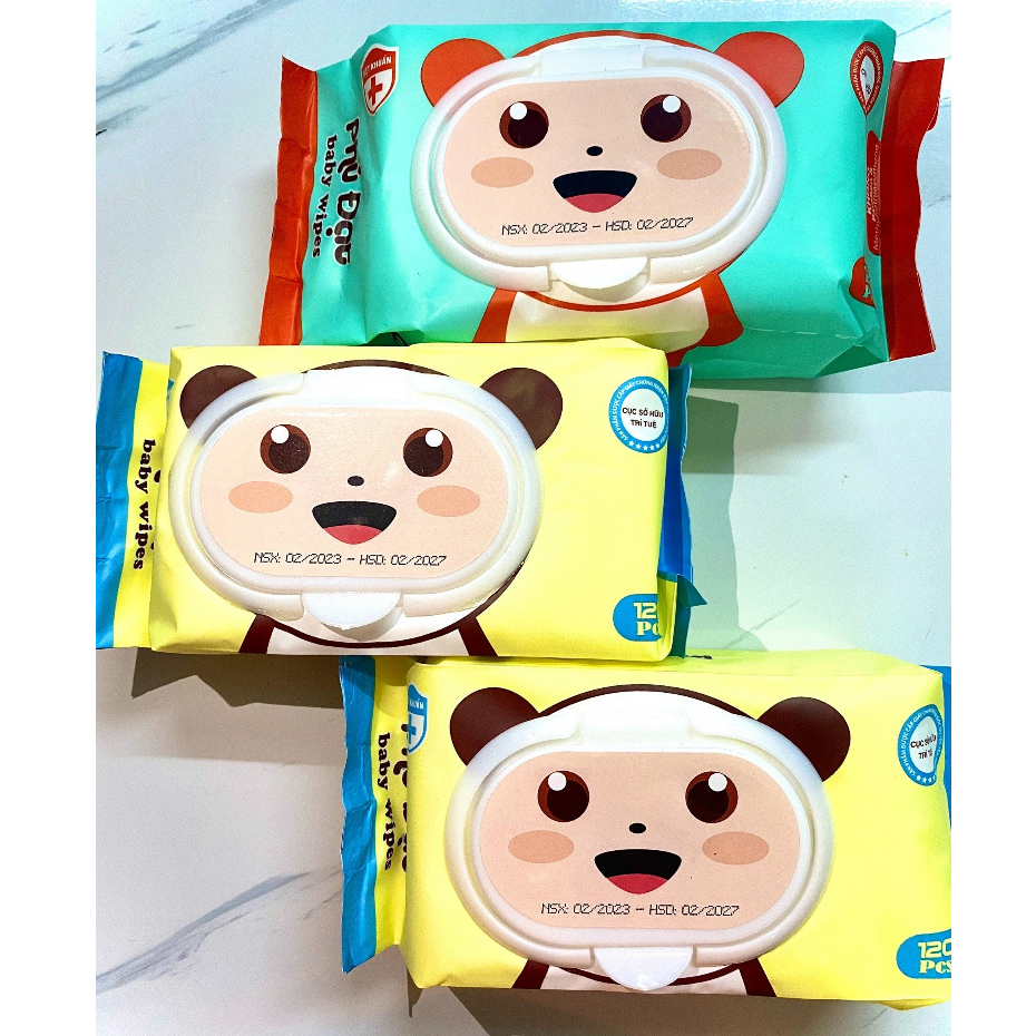 Khăn giấy ướt Phú Đạt hình gấu không mùi chính hãng, chất lượng cao, an toàn cho bé - Hie en Store