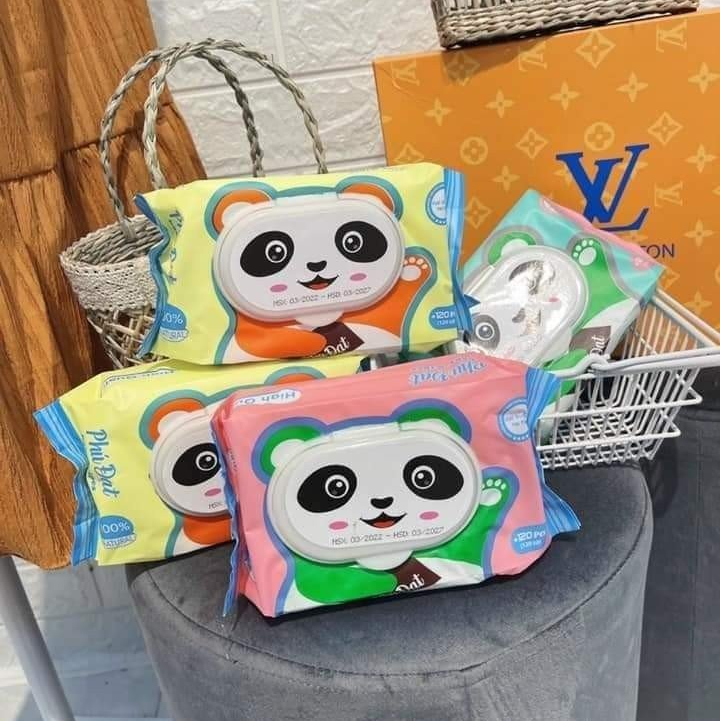 Khăn giấy ướt Phú Đạt hình gấu không mùi chính hãng, chất lượng cao, an toàn cho bé - Hie en Store