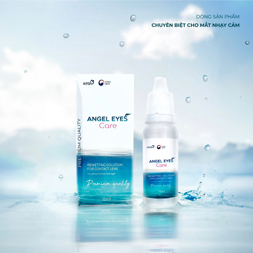 Nước nhỏ mắt lens Angel Eyes Care 15ml cao cấp cho mắt nhạy cảm