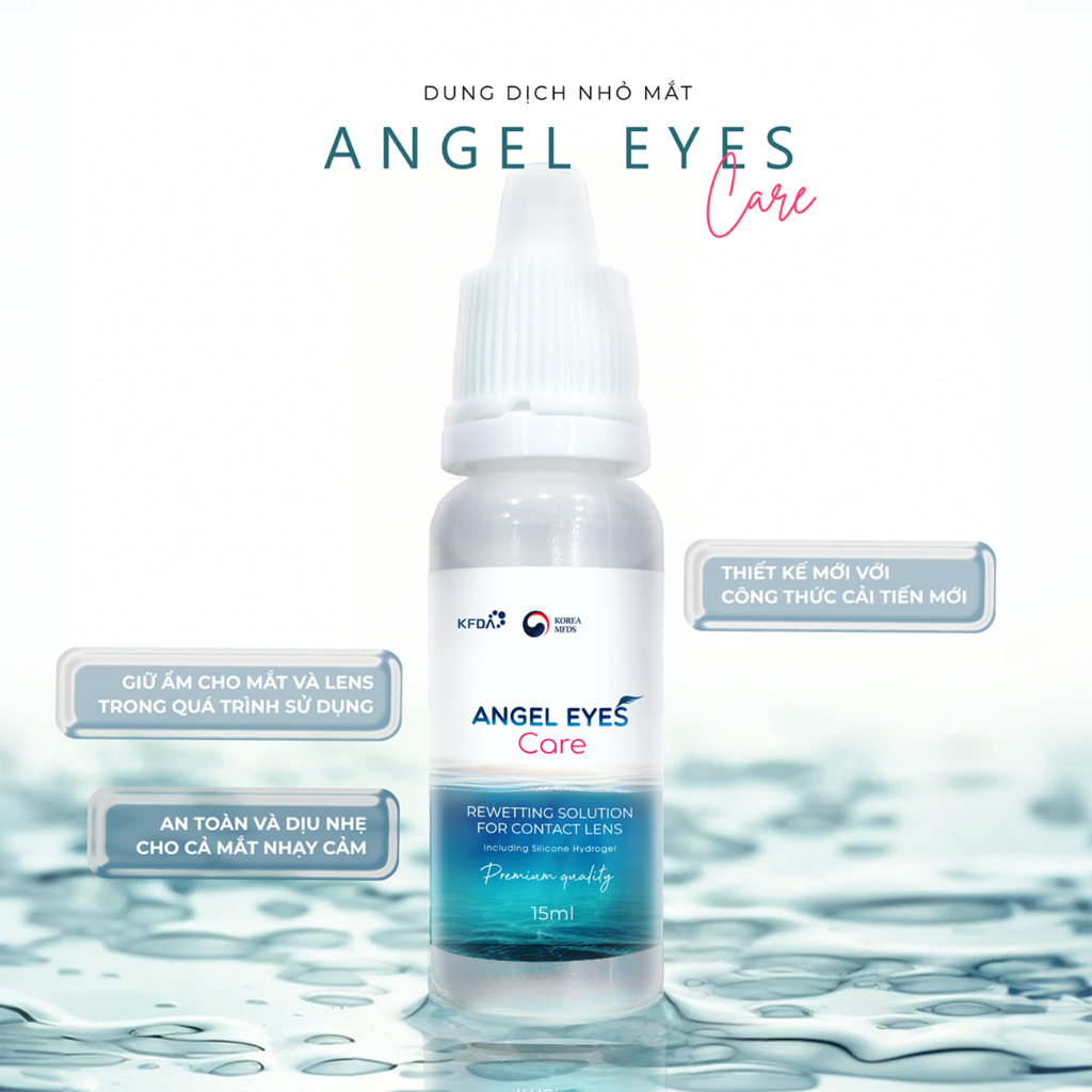 [GIÁ TỐT] COMBO Nước Ngâm Lens 160ml + Nhỏ Mắt Lens 15ml Angel Eyes Care