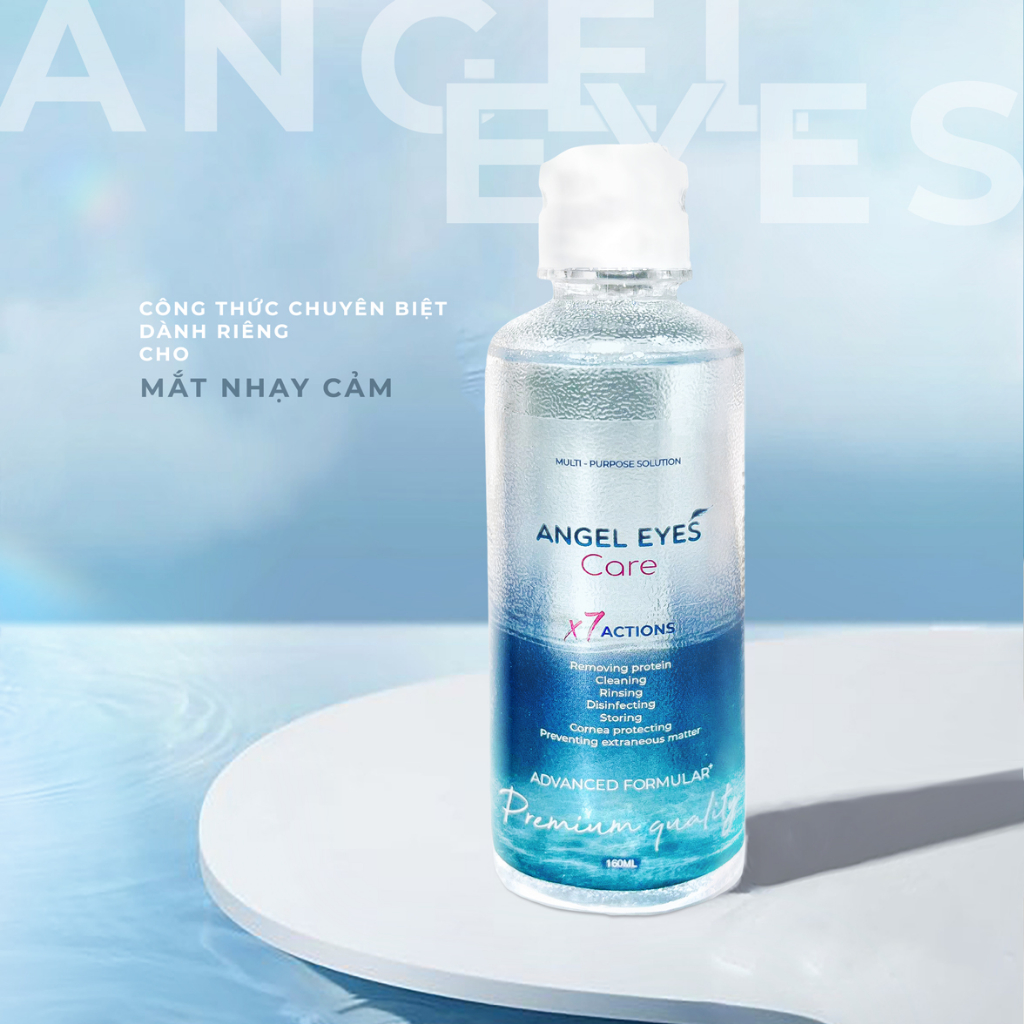 [GIÁ TỐT] COMBO Nước Ngâm Lens 160ml + Nhỏ Mắt Lens 15ml Angel Eyes Care