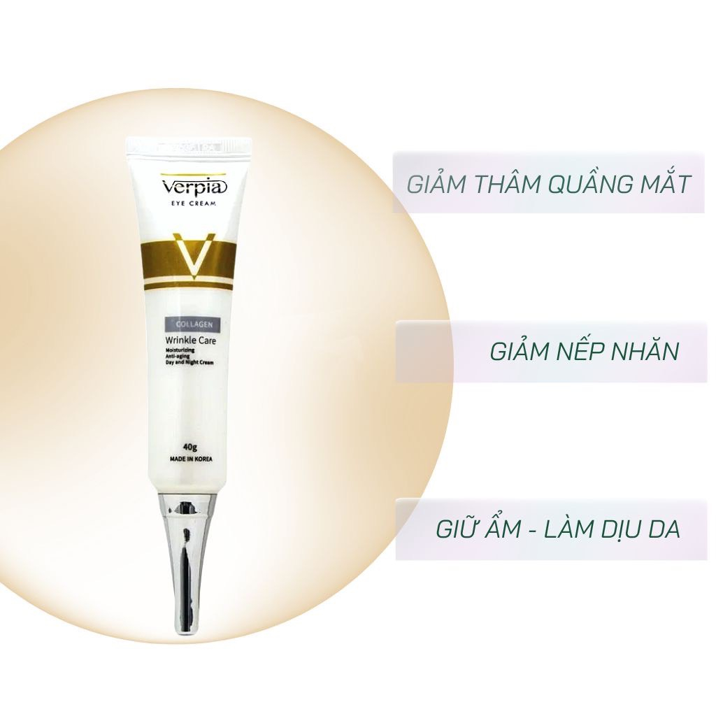 Kem dưỡng mắt giảm thâm mắt Hàn Quốc Verpia Collagen Juno Cosmetics 40 ml NPP Tido88