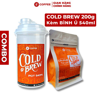 Cafe Coldbrew túi lọc kèm bình ủ lạnh 500ml sử dụng Arabica đặc sản hương trái cây khô từ E-Coffee