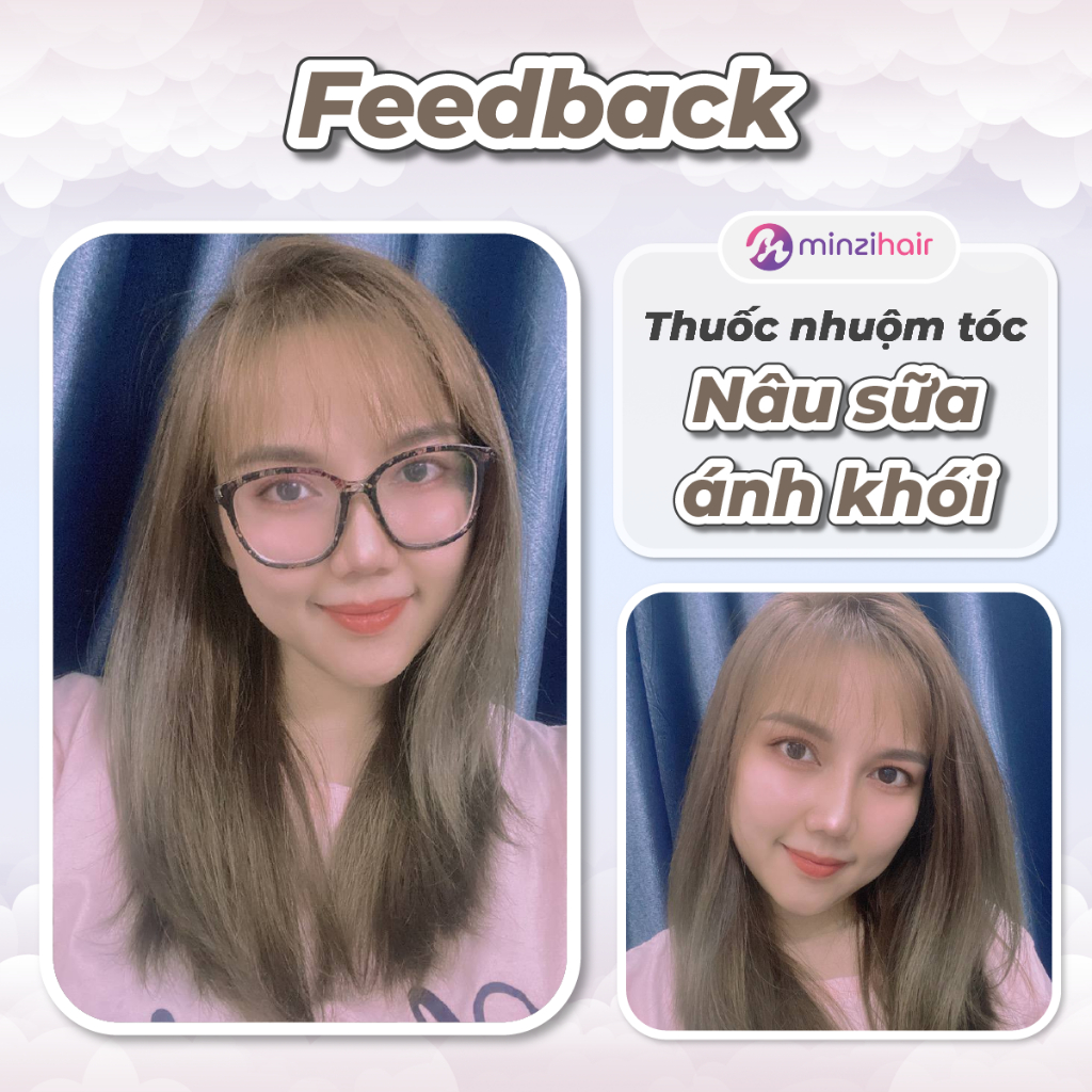 Thuốc nhuộm tóc Màu Nâu Sữa Ánh Khói - Không Cần Tẩy Tóc - Minzihair, Minzihair HCM