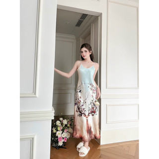[Kèm ảnh thật] Đầm lụa in 5D hoạ tiết siêu xinh xắn (DA07)