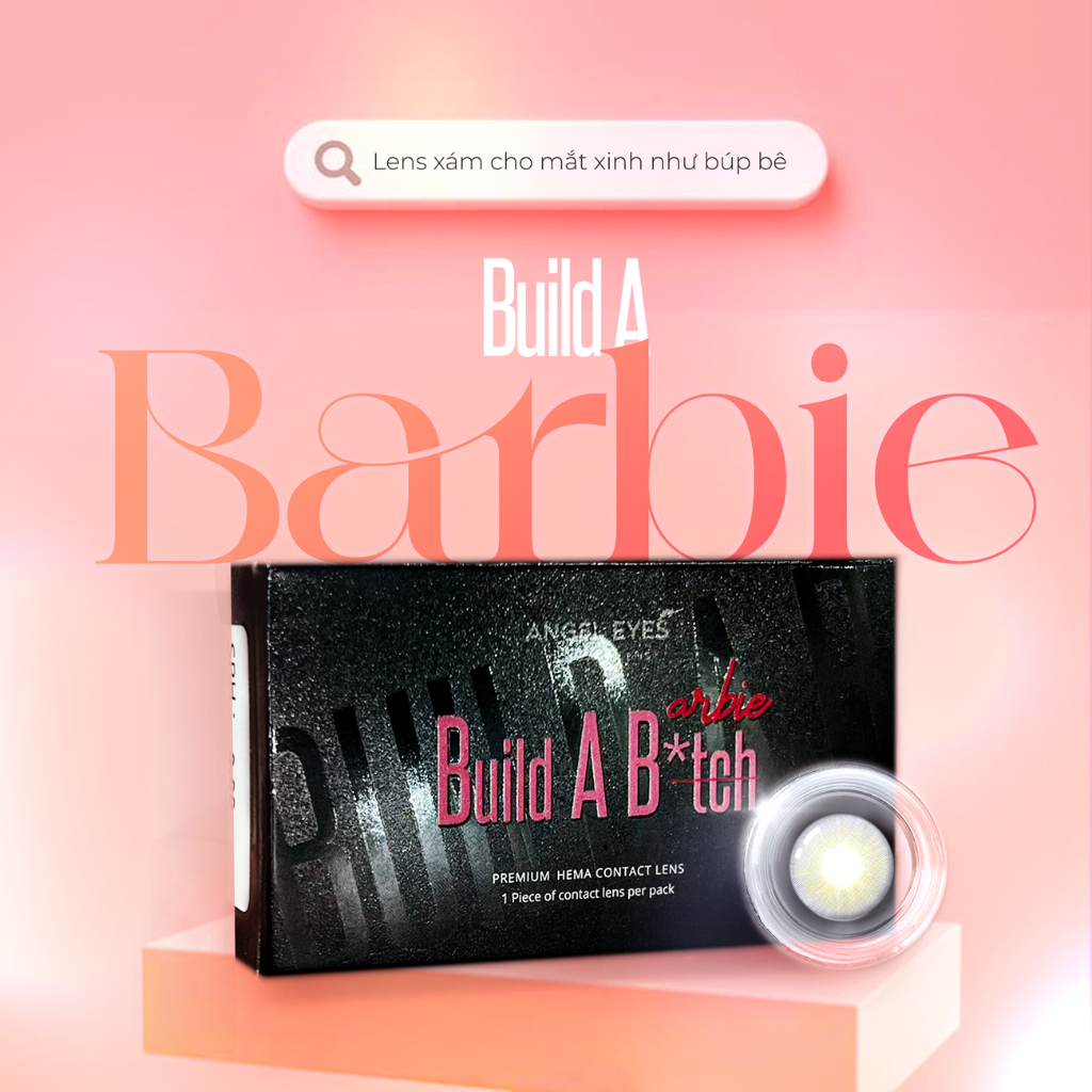 Lens xám tây có độ Build a Barbie tự nhiên hiệu Angel Eyes - Độ cận 0-8 - Đường kính màu 13.3mm