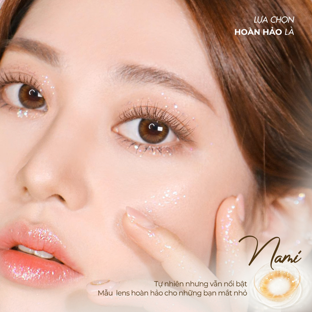 [QUÀ TẶNG] Lens mắt nâu mật ong Nami hiệu Angel Eyes đường kính 12.8 có hỗ trợ cận 0-8