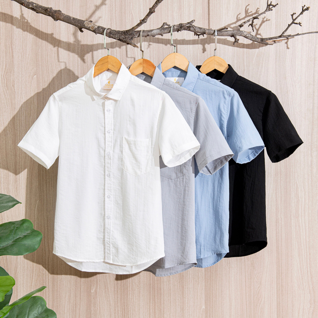 Áo Sơ mi đũi ngắn tay nam AZÚCAR chất lượng khác biệt, mát mẻ, lịch sự và thoải mái tối đa