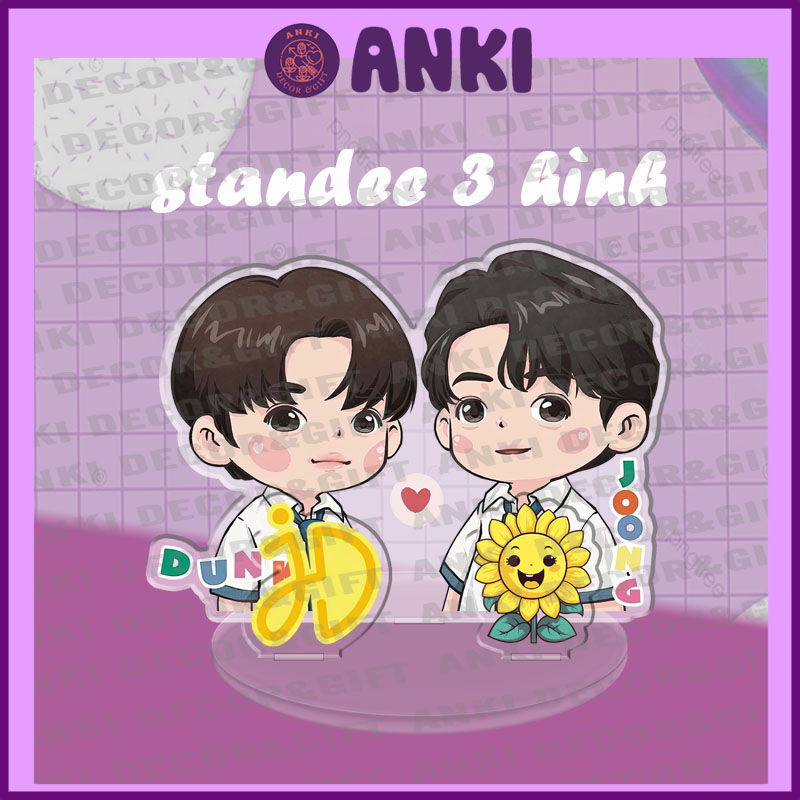 Standee 3 hình JOONGDUNK độc lạ dễ thương, standee mica trong suốt, standee chibi,3D, quà tặng sinh nhật.