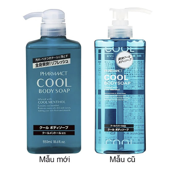 Sữa Tắm PHARMAACT COOL Body Soap Bạc Hà Mát Lạnh Cho NAm 600ml-Nội Địa Nhật