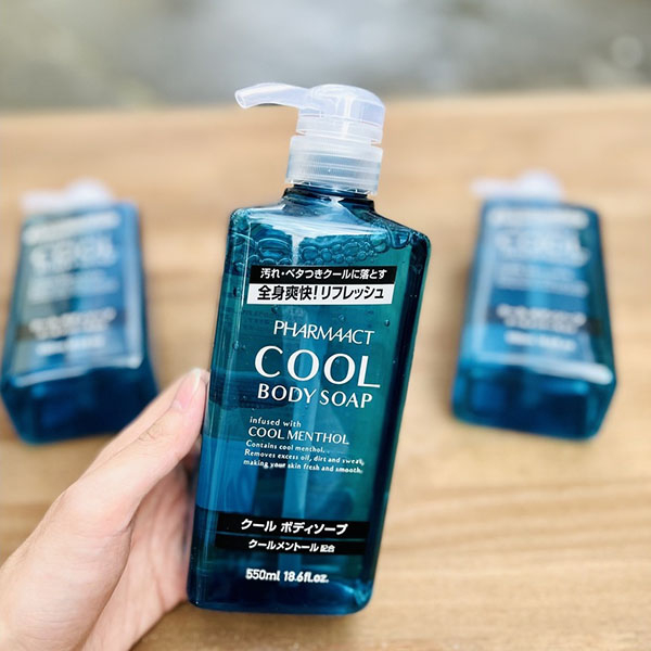 Sữa Tắm PHARMAACT COOL Body Soap Bạc Hà Mát Lạnh Cho NAm 600ml-Nội Địa Nhật