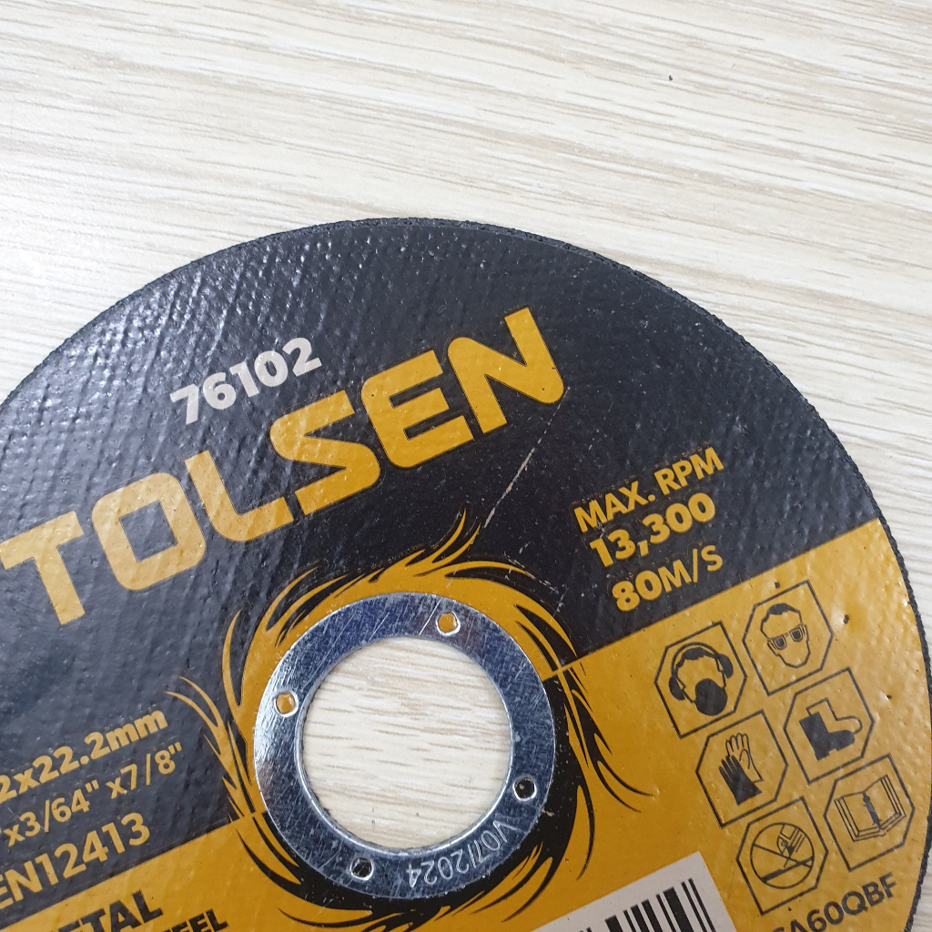 Đĩa cắt sắt và inox TOLSEN 76102 115x1.2x22.2mm