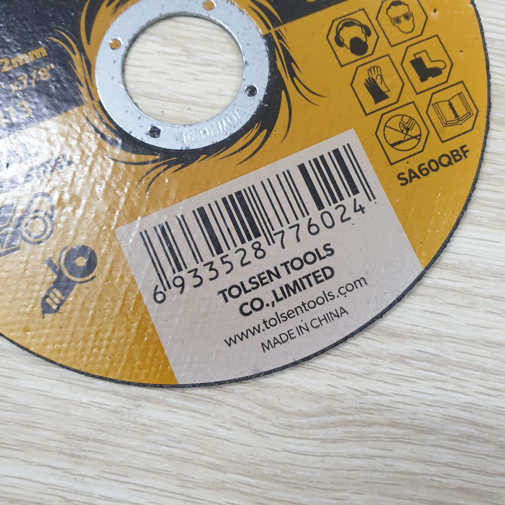 Đĩa cắt sắt và inox TOLSEN 76102 115x1.2x22.2mm