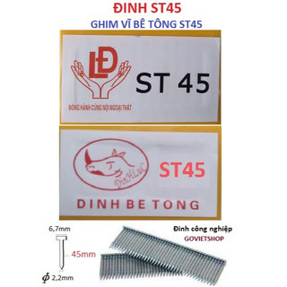 Đinh bê tông ST45 LĐ Tê giác hộp có 722 cây đinh ghim St45 nạp máy bấm gõ đinh ST