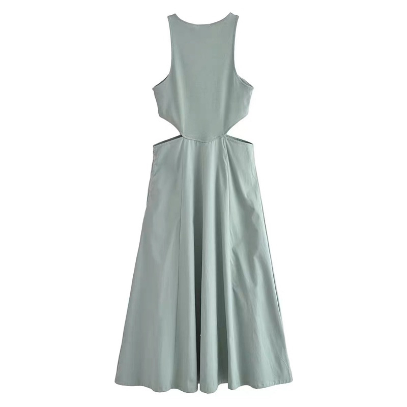 ĐẦM MAXI CUT EO XANH MINT ZR TQXK