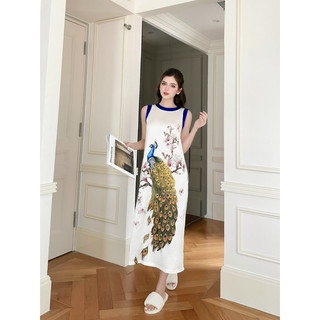 Đầm lụa hoạ tiết in 5D siêu xinh xắn