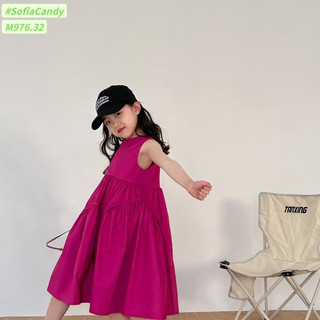   XẢ 10-12KG  Đầm bé gái. Váy đầm. Váy bé gái. Đầm tiểu thư smock lưng màu MAGENTA đẹp xuất sắc 10-40kg 