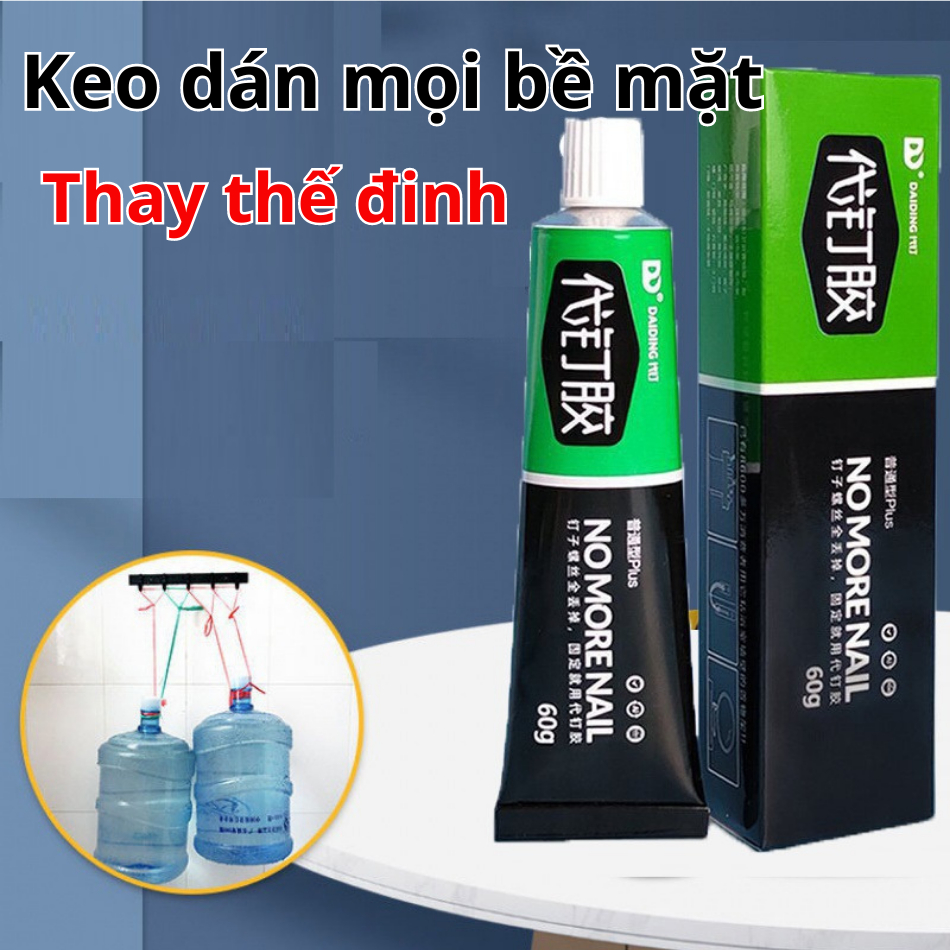 Keo dán siêu dính No More Nail tuýp 20g 60g, Keo siêu dán mọi bề mặt công nghệ Nhật Bản đa năng chống thâm nước