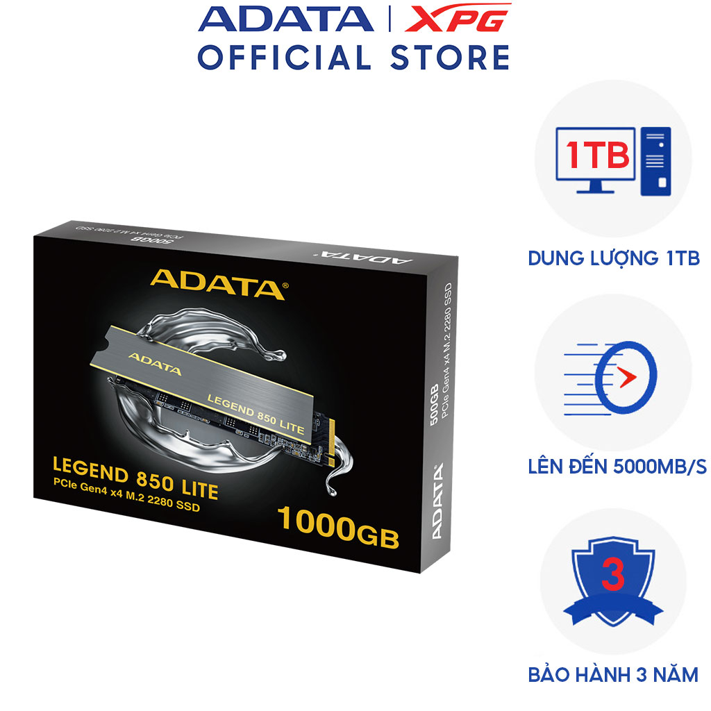 Ổ Cứng Adata LEGEND 850 LITE PCIe Gen4 x4 M.2 2280 dung lượng 1000Gb