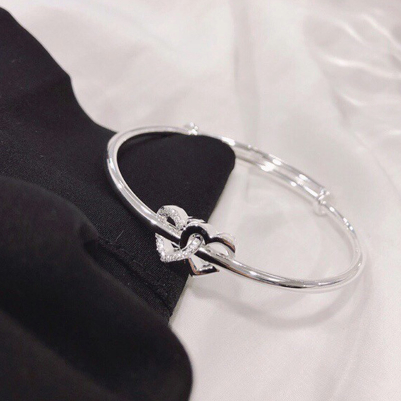 🍒🍒CHERRYKOKO Vòng đeo tay mạ bạc mặt trái tim đôi thời trang dành cho nữ Vòng Tay Mạ Bạc Hình Trái Tim Đôi Thời Trang Cho Nữ