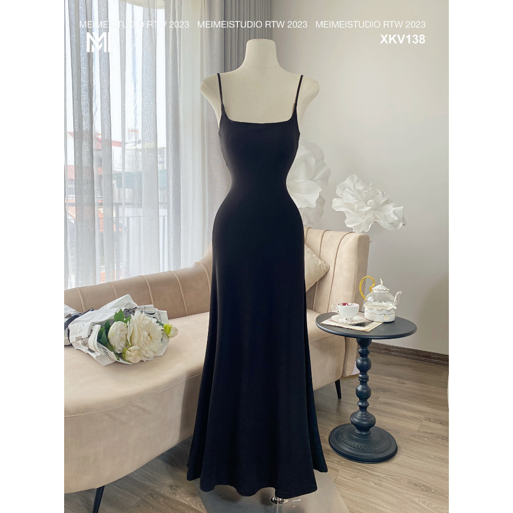 Đầm maxi Cali đan dây hở lưng, váy 2 dây ôm body, vải co giãn thoải mái, mặc đi biển, đi chơi | XKV138 | Meimei Studio
