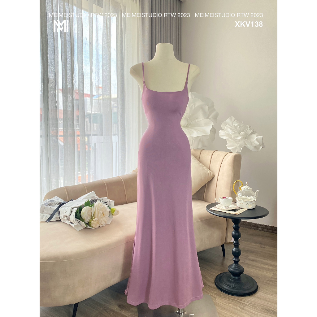 Đầm maxi Cali đan dây hở lưng, váy 2 dây ôm body, vải co giãn thoải mái, mặc đi biển, đi chơi | XKV138 | Meimei Studio
