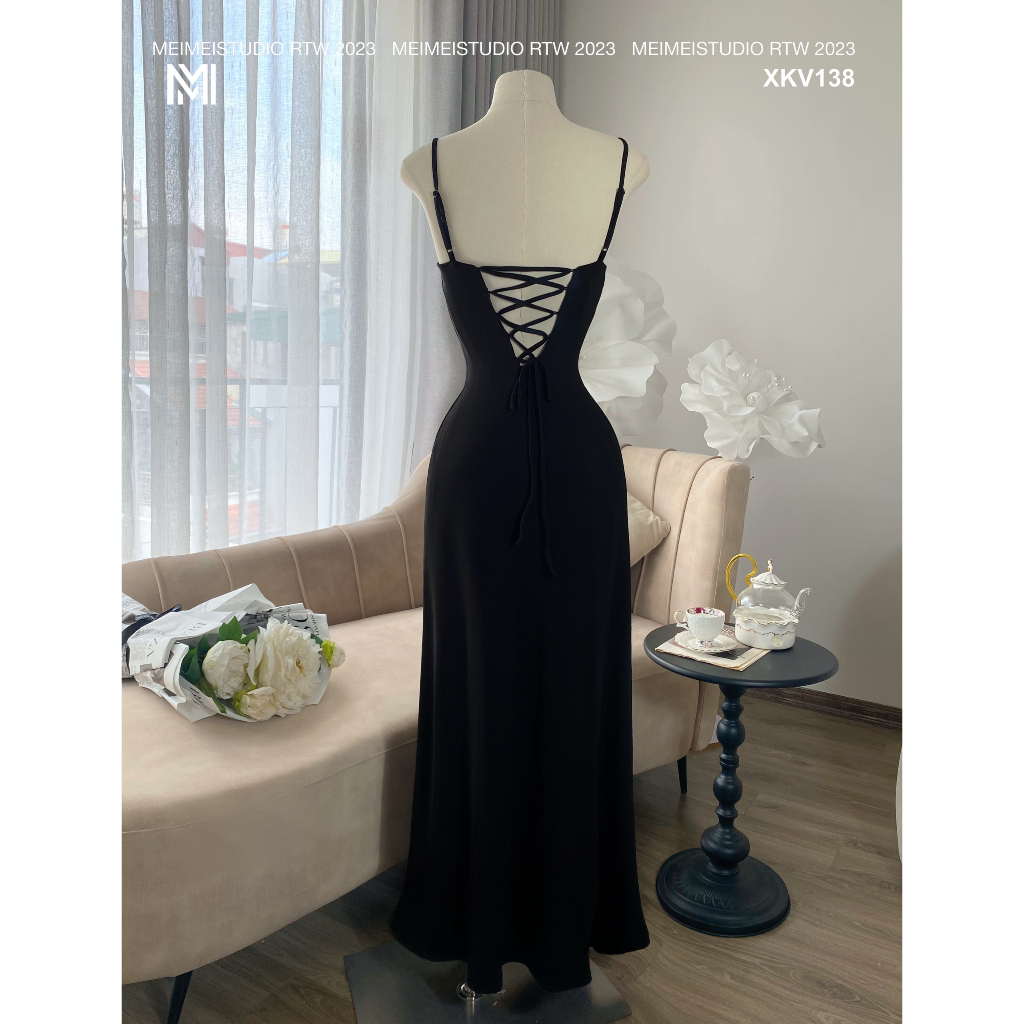 Đầm maxi Cali đan dây hở lưng, váy 2 dây ôm body, vải co giãn thoải mái, mặc đi biển, đi chơi | XKV138 | Meimei Studio