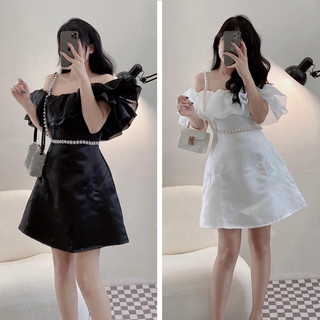 Đầm lệch vai ống cúp bèo ngực