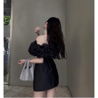 ĐẦM LỆCH VAI ỐNG CÚP BÈO NGỰC (KÈM VIDEO HÌNH THẬT)