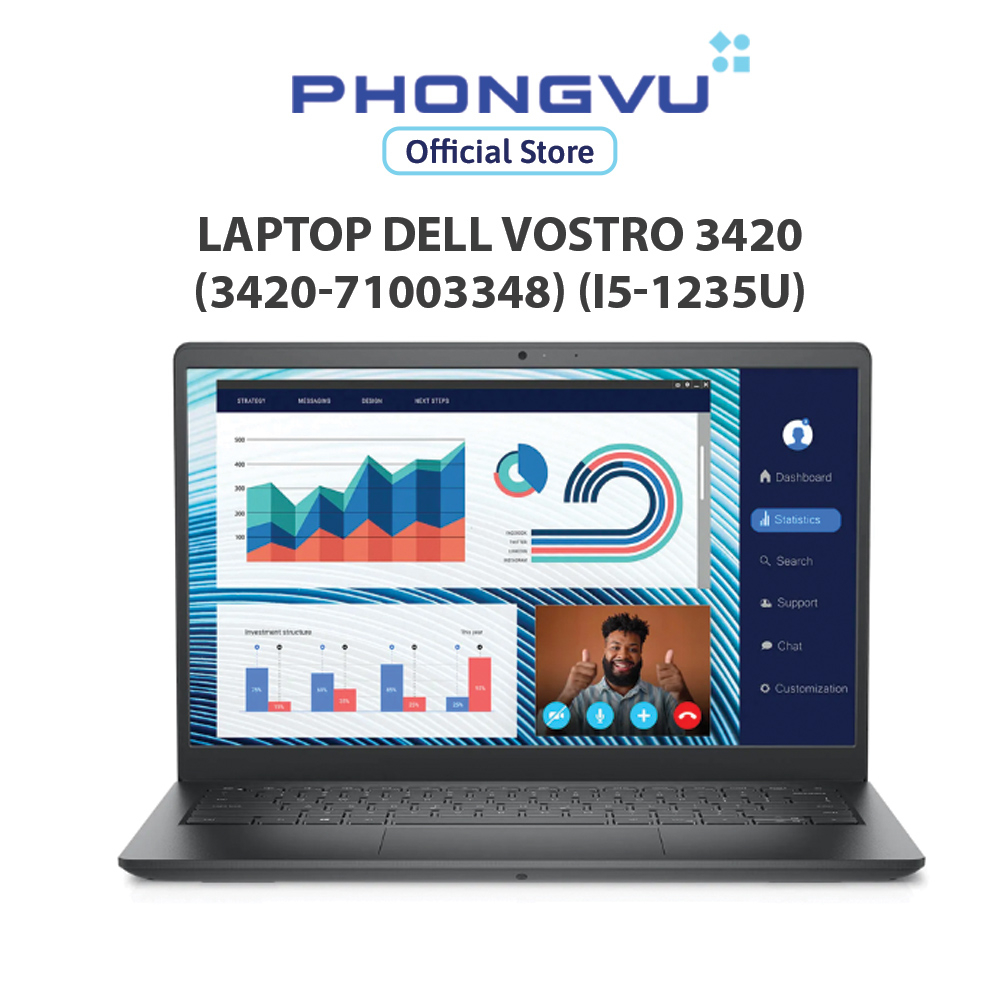 Laptop Dell Vostro 3420 (3420-71003348) (i5-1235U) (Xám) - Bảo hành 12 tháng