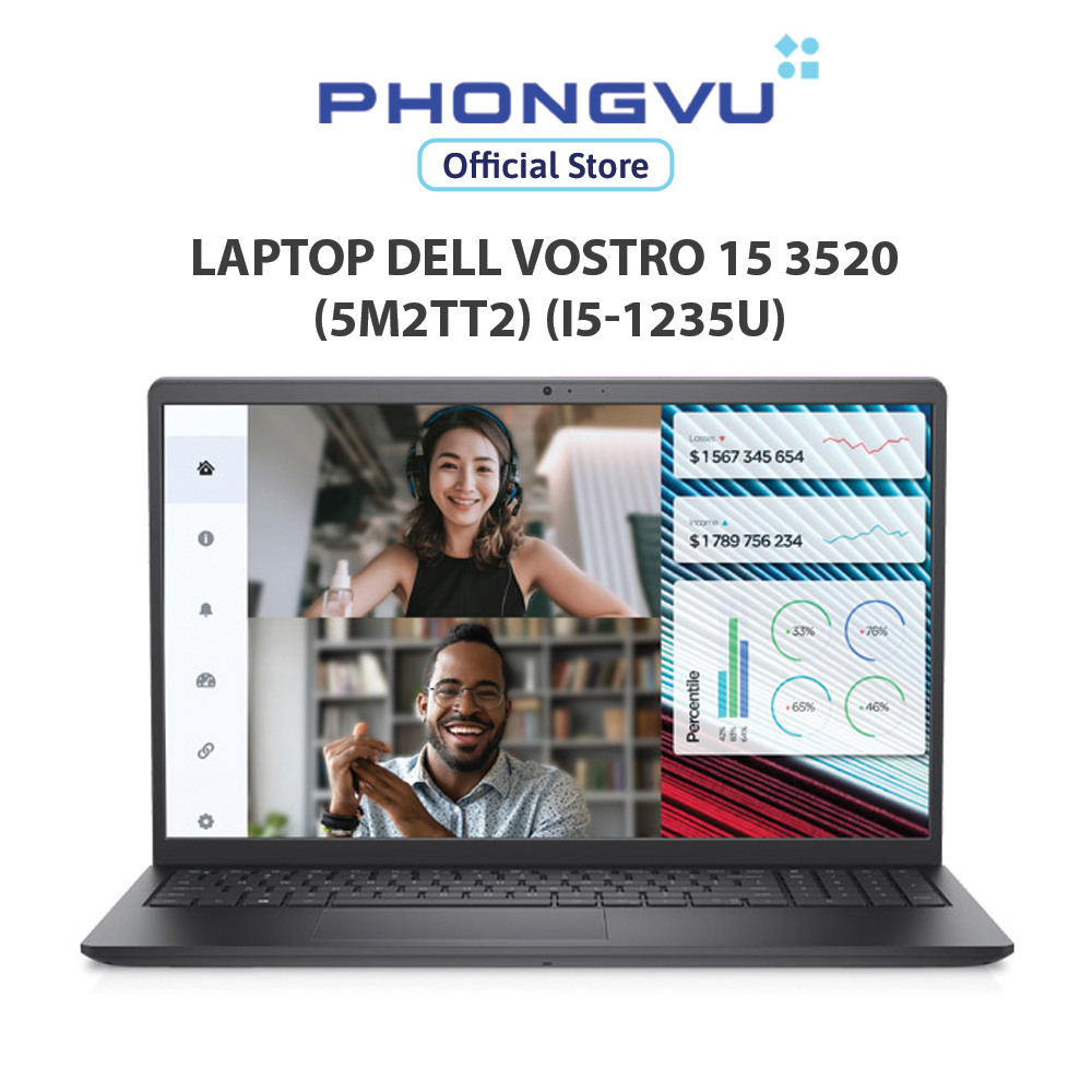 Laptop Dell Vostro 15 3520 (5M2TT2) (i5-1235U) (Xám) - Bảo hành 12 tháng