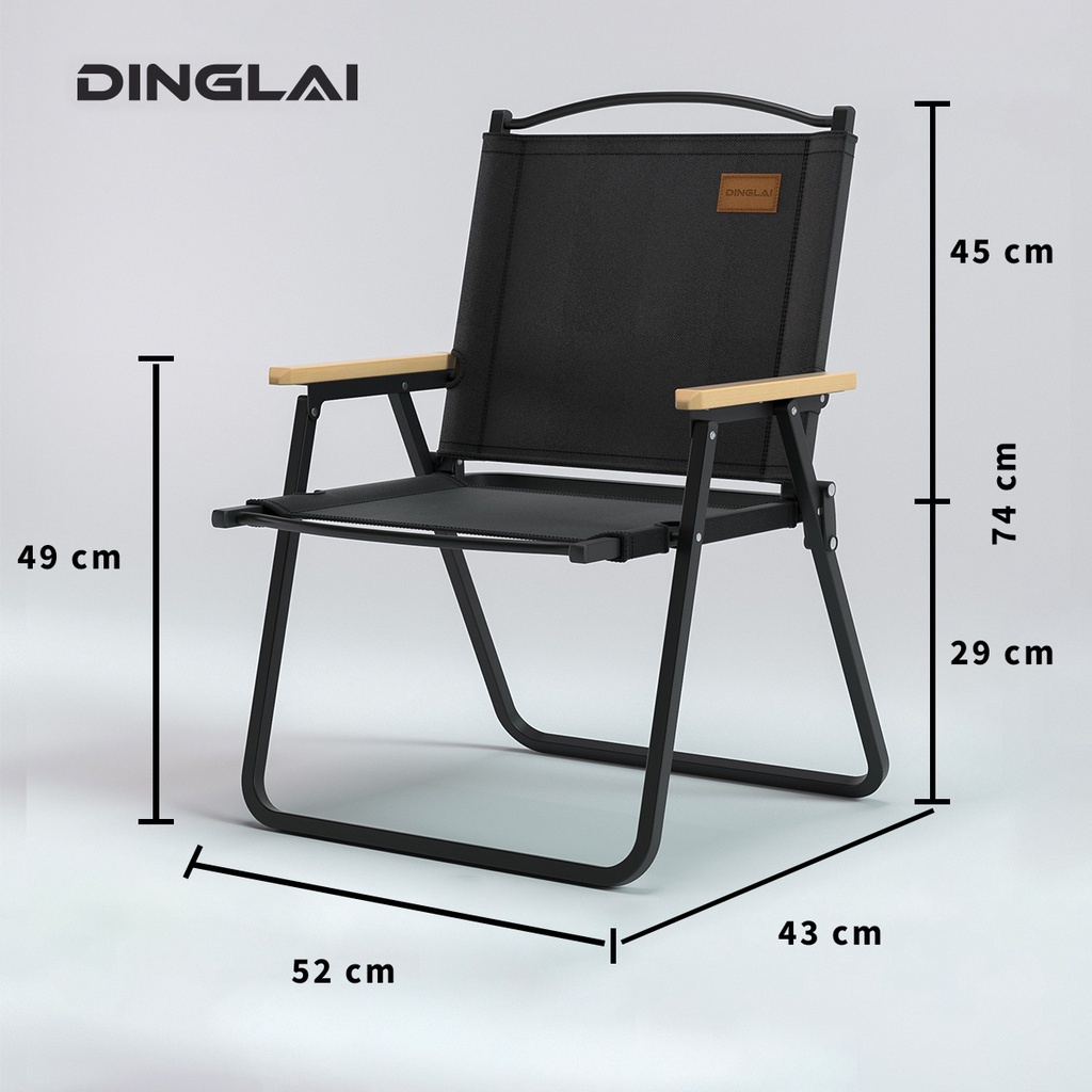 Ghế cắm trại dã ngoại gấp gọn, ghế cafe khung hợp kim chắc chắn vải Oxford 2 màu đen be | BigBuy360 - bigbuy360.vn