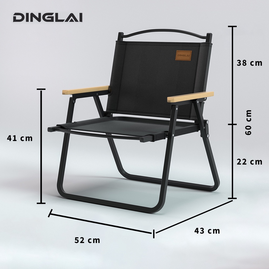 Ghế cắm trại dã ngoại gấp gọn, ghế cafe khung hợp kim chắc chắn vải Oxford 2 màu đen be | BigBuy360 - bigbuy360.vn