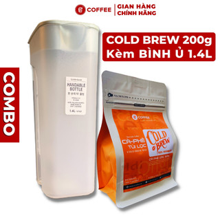 Combo Cà phê coldbrew túi lọc kèm bình Ủ lạnh sử dụng các hạt cà phê arabica hương hoa trái cây khô hậu vị ngọt