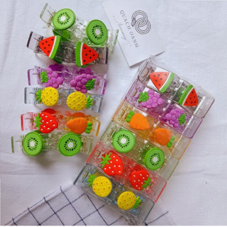 Combo 10 kẹp càng cua trong suốt sắc màu hoa quả hottrend