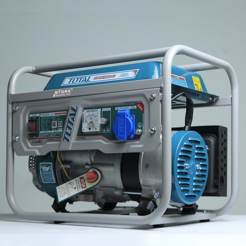Máy phát điện dùng xăng 1.2kw TOTAL TP115005 | Động cơ: 4 thì, OHV. Hệ thống làm mát bằng không khí. Bình xăng 5.5L