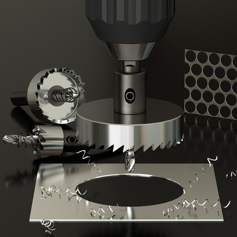 Mũi Khoan Khoét Nhôm, Sắt, Thép, Hợp Kim, Gỗ Đuôi Lục Giác Full Size Từ 16mm - 60mm - Hàng cao cấp chính hãng