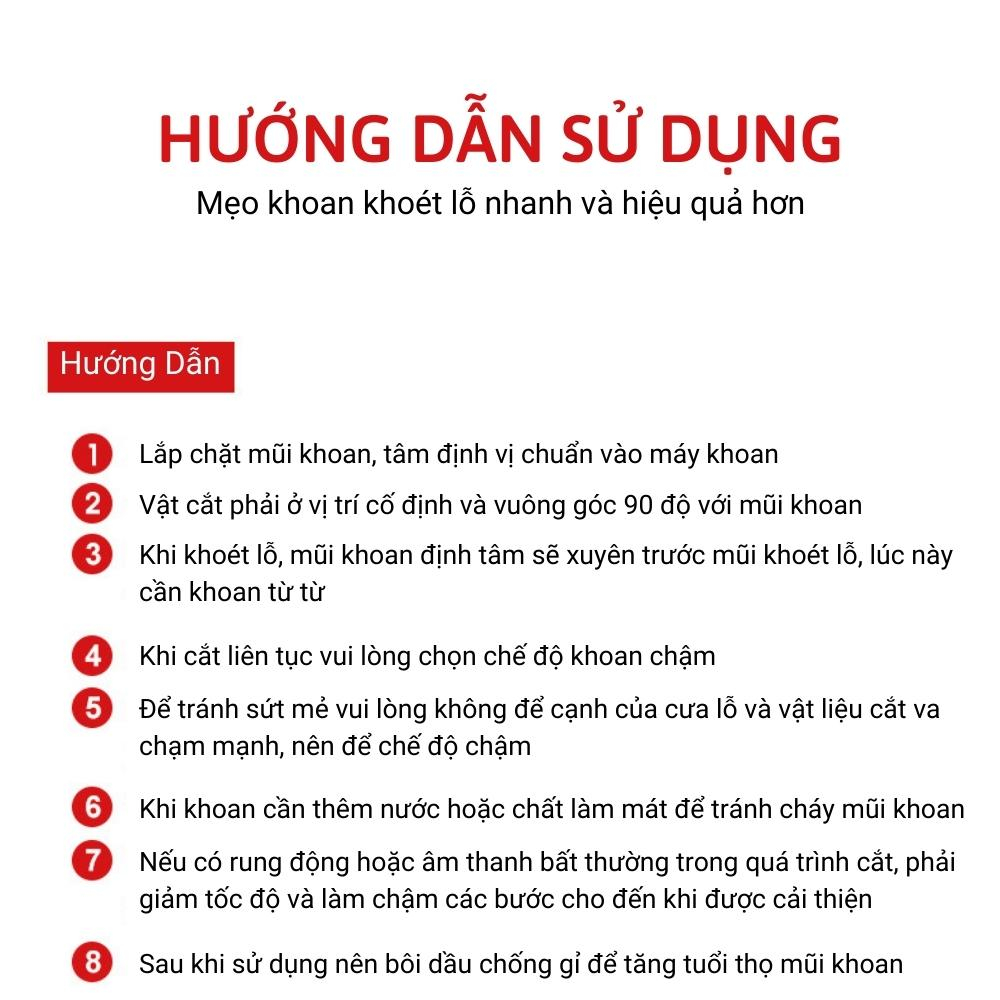 Mũi Khoan Khoét Nhôm, Sắt, Thép, Hợp Kim, Gỗ Đuôi Lục Giác Full Size Từ 16mm - 60mm - Hàng cao cấp chính hãng