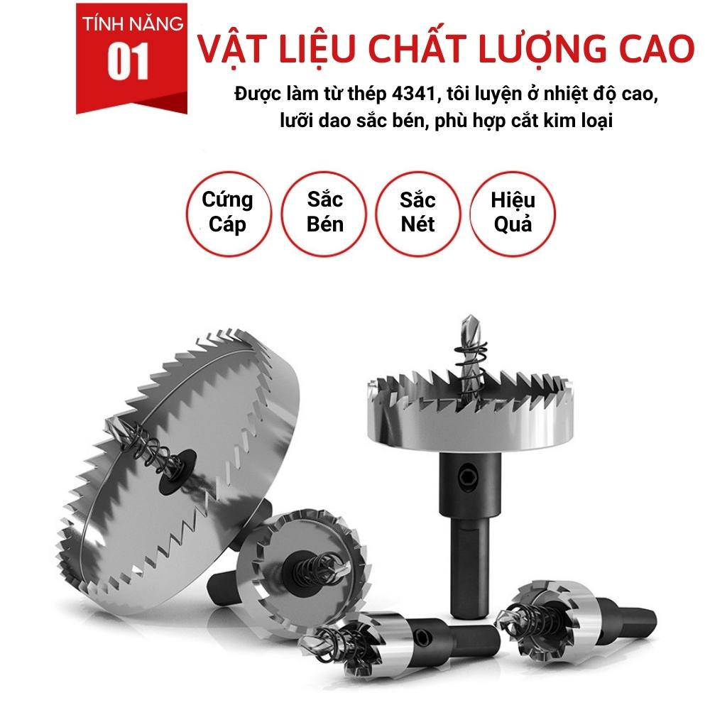 Mũi Khoan Khoét Nhôm, Sắt, Thép, Hợp Kim, Gỗ Đuôi Lục Giác Full Size Từ 16mm - 60mm - Hàng cao cấp chính hãng