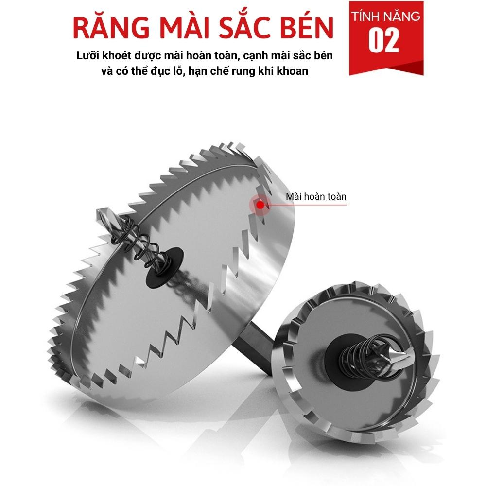 Mũi Khoan Khoét Nhôm, Sắt, Thép, Hợp Kim, Gỗ Đuôi Lục Giác Full Size Từ 16mm - 60mm - Hàng cao cấp chính hãng