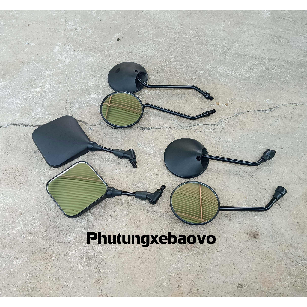 Gương xe máy các loại, kính chiếu hậu xe máy mô tô, xe classic chân ốc 10mm
