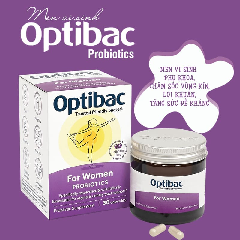 Men Vi Sinh Optibac Tím Probiotics For Women, UK