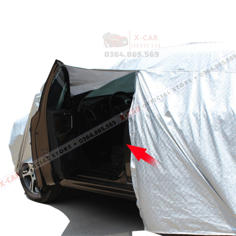 Bạt phủ xe ô tô KIA Morning,Cerato,Seltos,K3,Sonet,Soluto,Sorento,...bạt 3 lớp chống xước có khóa kéo cánh cửa