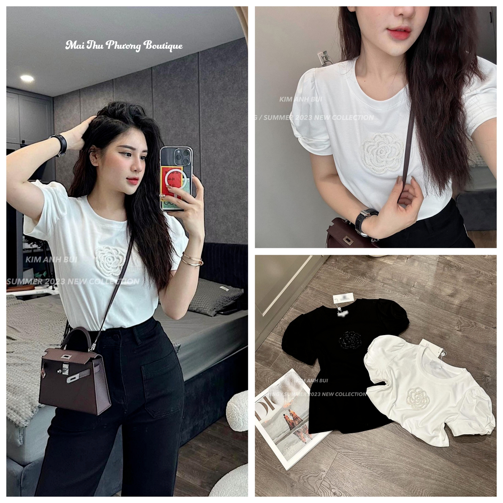 Áo Phông Áo Thun Nữ Áo Kiểu Tay Cộc Tay Kiểu Cotton Freesize Bigsize mẫu CHNELKHAUHOA. TP117
