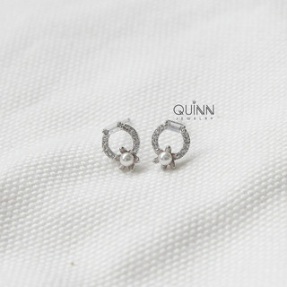 Khuyên tai Olivia, khuyên tai vòng tròn ngọc đính đá