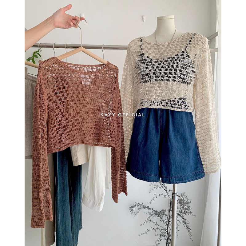 KAYY. Áo ren lưới croptop