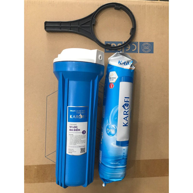 Cốc lọc xanh Karofi 10inch + Lõi lọc thô PP5 - Hàng chính hãng - Dùng để thay thế cho máy lọc RO